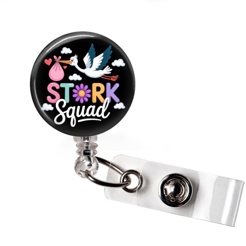 Stork Squad Badge Reel Labor & Delivery Nurse Baby Shower Gift